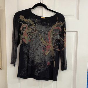 Katina Marie 3/4 sleeve rhinestone shirt